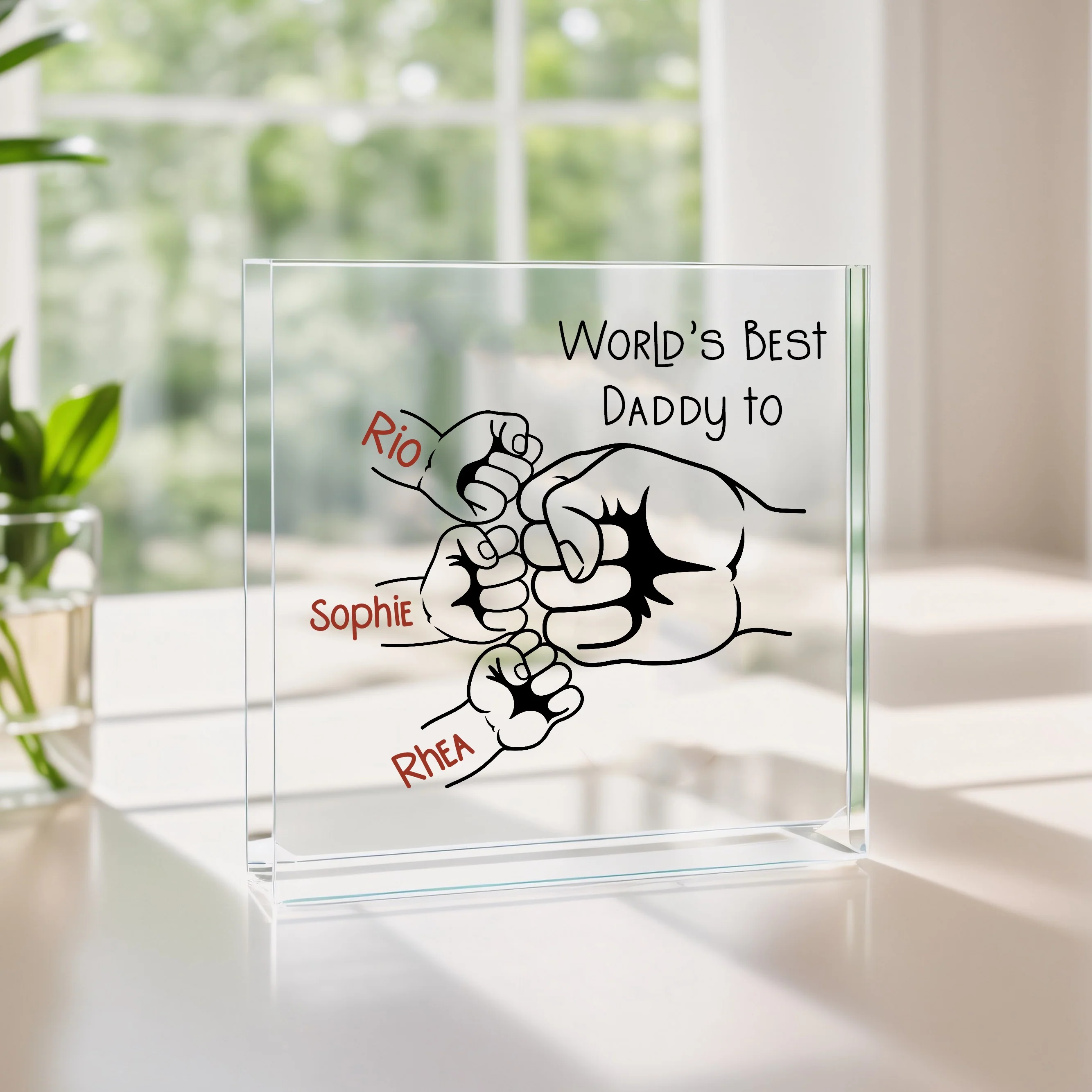 Personalised World's Best Daddy Acrylic Block