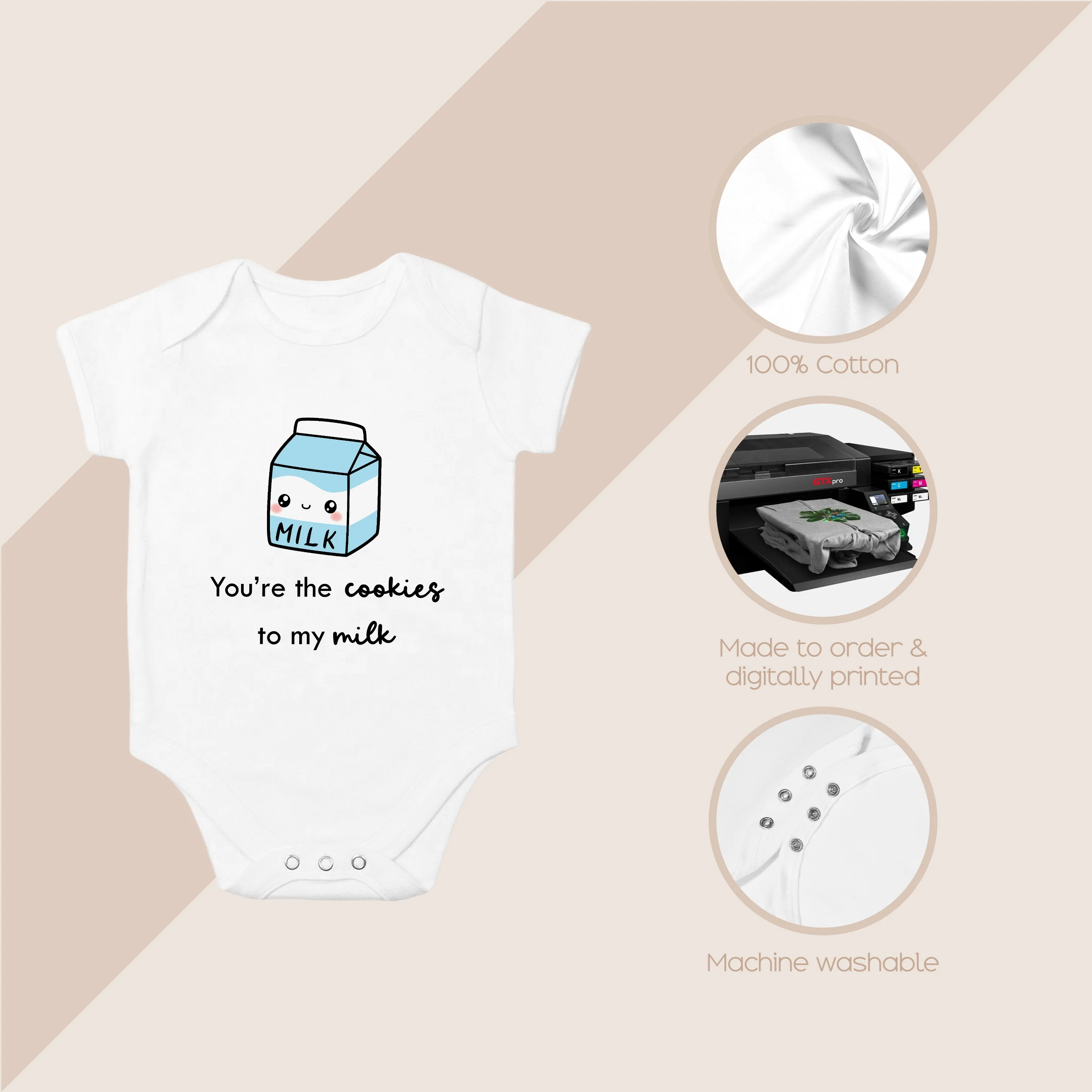 You're The Cookies to my Milk Set Dad and Baby Matching Set - Image 3